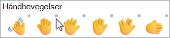 Emojier med en grå prikk for å endre hudtonen.