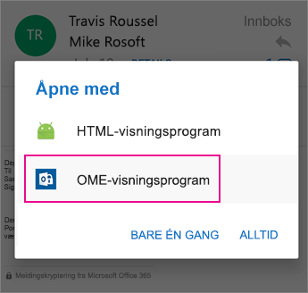 OME Viewer med Outlook for Android 2