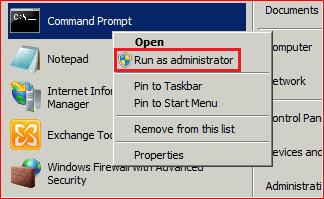 Command Prompt  - Run as administrator