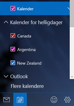 Legge til en ferie kalender i Windows 10