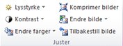 Juster-gruppen i kategorien Bildeverktøy i Publisher 2010