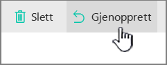 Gjenopprett-knappen i SharePoint Online uthevet