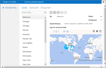 Bing-kartappen for Office i en Access-app