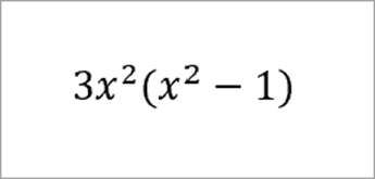 formel: 3x kvadrert (x kvadrert minus 1)