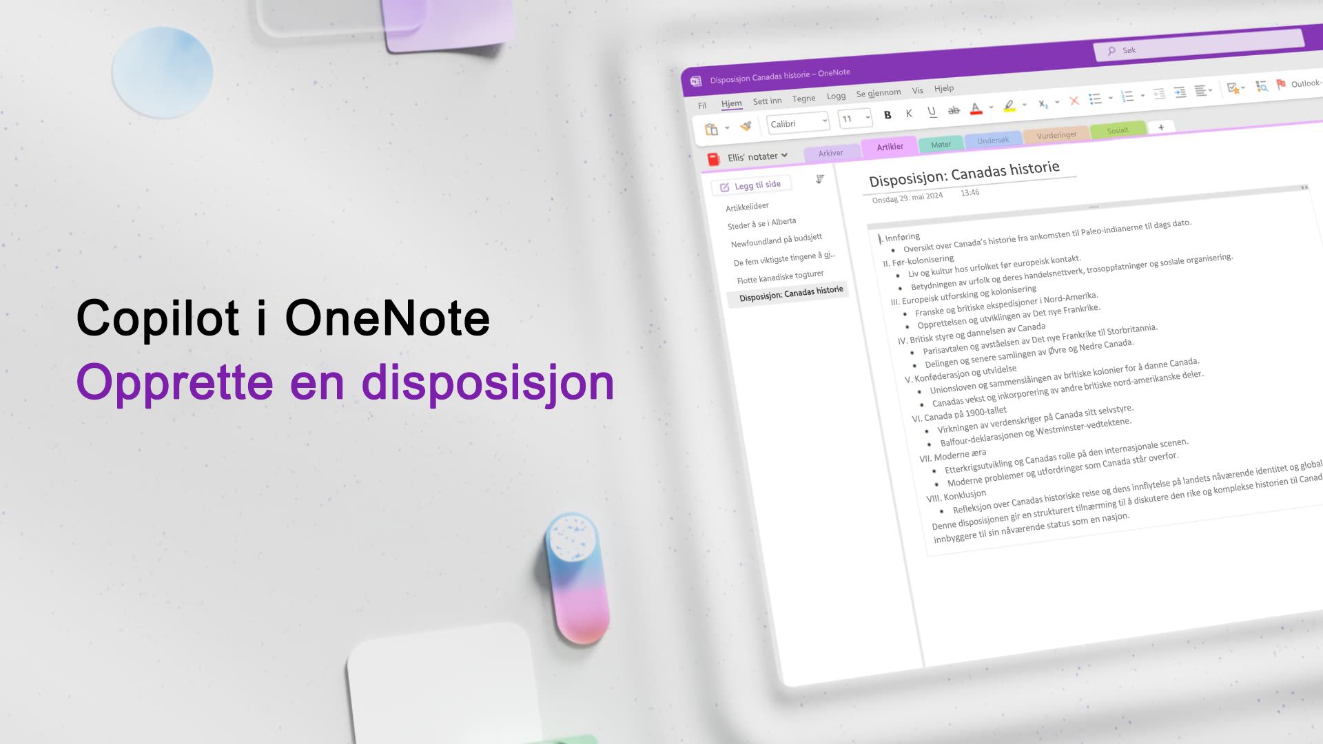 Video: Opprette en disposisjon med Copilot i OneNote