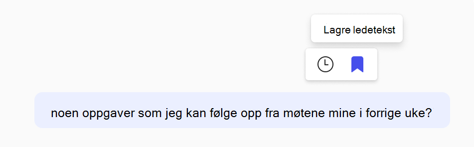 Skjermbilde av hvordan du lagrer en ledetekst.