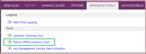 OffCAT - Advance Tools pane -  Robust Office Inventory Scan