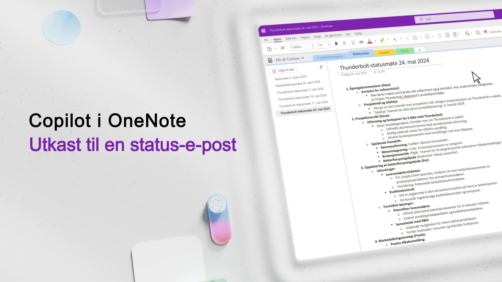 Video: Kladde og sende e-postmeldinger med Copilot i OneNote