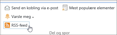 Bibliotekfane med RSS-varsel uthevet