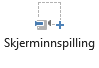 Knappen Skjerminnspilling på Innspilling-fanen i PowerPoint 2016