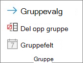 Bilde av båndet i Excel