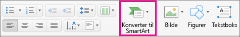 Konverter til SmartArt i PowerPoint for Mac
