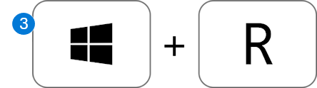 Ikon som viser Windows-tasten pluss bokstaven R