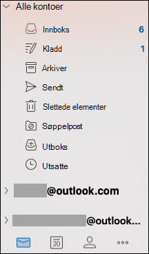 Enhetlig innboks i Outlook for Mac.