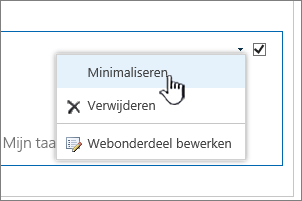 Klik op de pijl-omlaag bij Instellingen en klik vervolgens op Minimaliseren