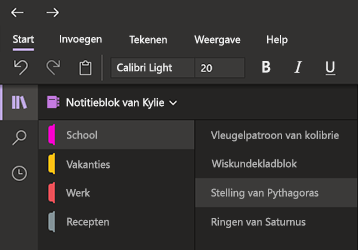 Donkere modus in OneNote voor Windows 10
