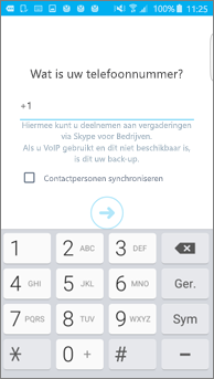 Schermafbeelding van venster waarin u uw telefoonnummer voor terugbellen invoert op een Android-telefoon