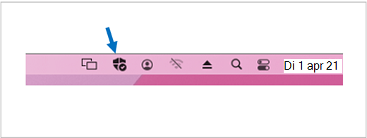 Het Microsoft Defender-pictogram op de titelbalk van de Mac