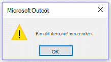 Foutbericht in Microsoft Outlook: Kan deze keer niet verzenden.
