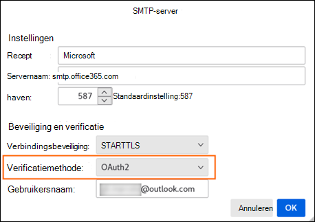 Moderne verificatie mozilla stap 2 SMTP-server