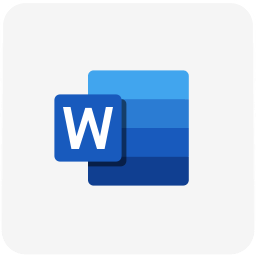 Word-logo met grijze achtergrond