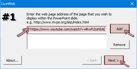 Het HTTPS-adres van de video die u wilt invoegen, plakken