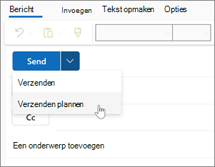 Verzenden plannen in het nieuwe Outlook voor Windows gebruiken
