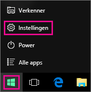 Naar Instellingen vanuit Start in Windows 10