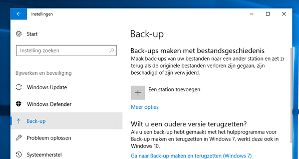 aanwijzing liter sectie Back-up maken en herstellen in Windows - Microsoft Ondersteuning
