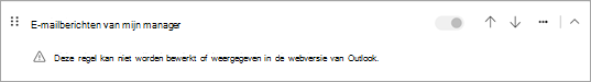 Deze regel kan niet worden bewerkt of weergegeven in de webversie van Outlook