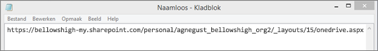 Plak de URL in een programma zoals Kladblok.