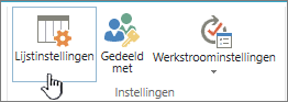 Lijstinstellingen op lint