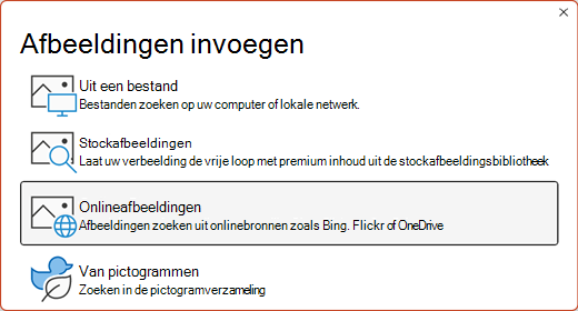 Het dialoogvenster Afbeeldingen invoegen.