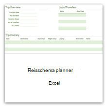 Planner voor reisschema in Excel