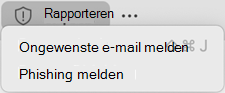 Vervolgkeuzelijst Rapport ongewenste e-mail in Mac Outlook