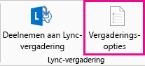 Schermafbeelding van Lync-vergaderingsopties op het lint