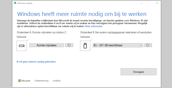 Verplaatsbaar Slink Wegversperring Schrijfruimte vrijmaken in Windows 10 - Microsoft Ondersteuning
