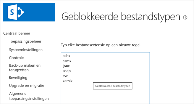 Lijst met geblokkeerde bestanden