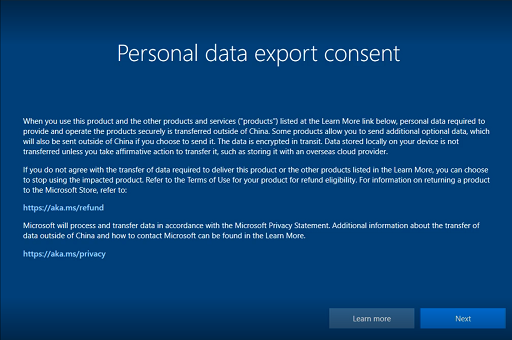Windows 10 privacypagina