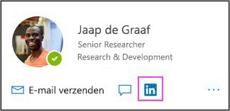 LinkedIn-pictogram weergegeven op de Profielkaart
