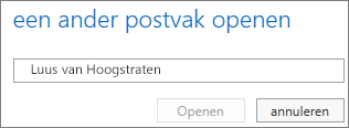 Het dialoogvenster Ander postvak openen in Outlook Web App