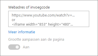 Een video-URL of code insluiten in het veld plakken