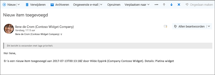 E-mail verzonden Microsoft Flow wanneer een item is gewijzigd