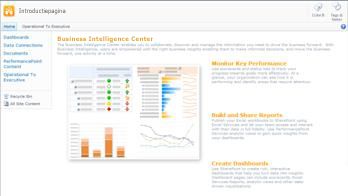 Het Business Intelligence Center bevat nuttige informatie en koppelingen om u op weg te helpen