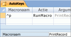 AutoKeys-macro met macroactie RecordAfdrukken