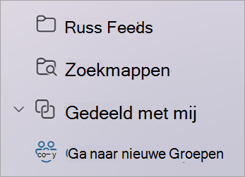 Selecteer in de mappenlijst Naar nieuwe Groepen of Ga naar Groepen