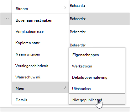 Klik op Publiceren ongedaan maken