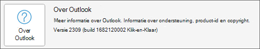 Klik op het vak Info over Outlook.