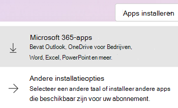 Apps installeren op Microsoft365.com