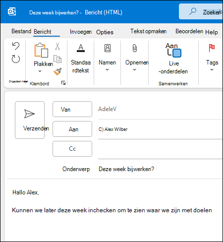 dood gaan Bad hel E-mailberichten maken en verzenden in Outlook - Microsoft Ondersteuning